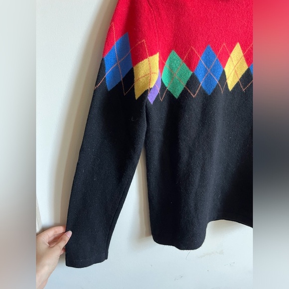 Jones New York  Wool, Cashmere, Angora, Rabbit Hair Vintage  Argyle Sweater - Picture 2 of 8